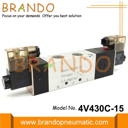 4V430C-15 Válvula de controle direcional pneumática de 5 vias AC220V