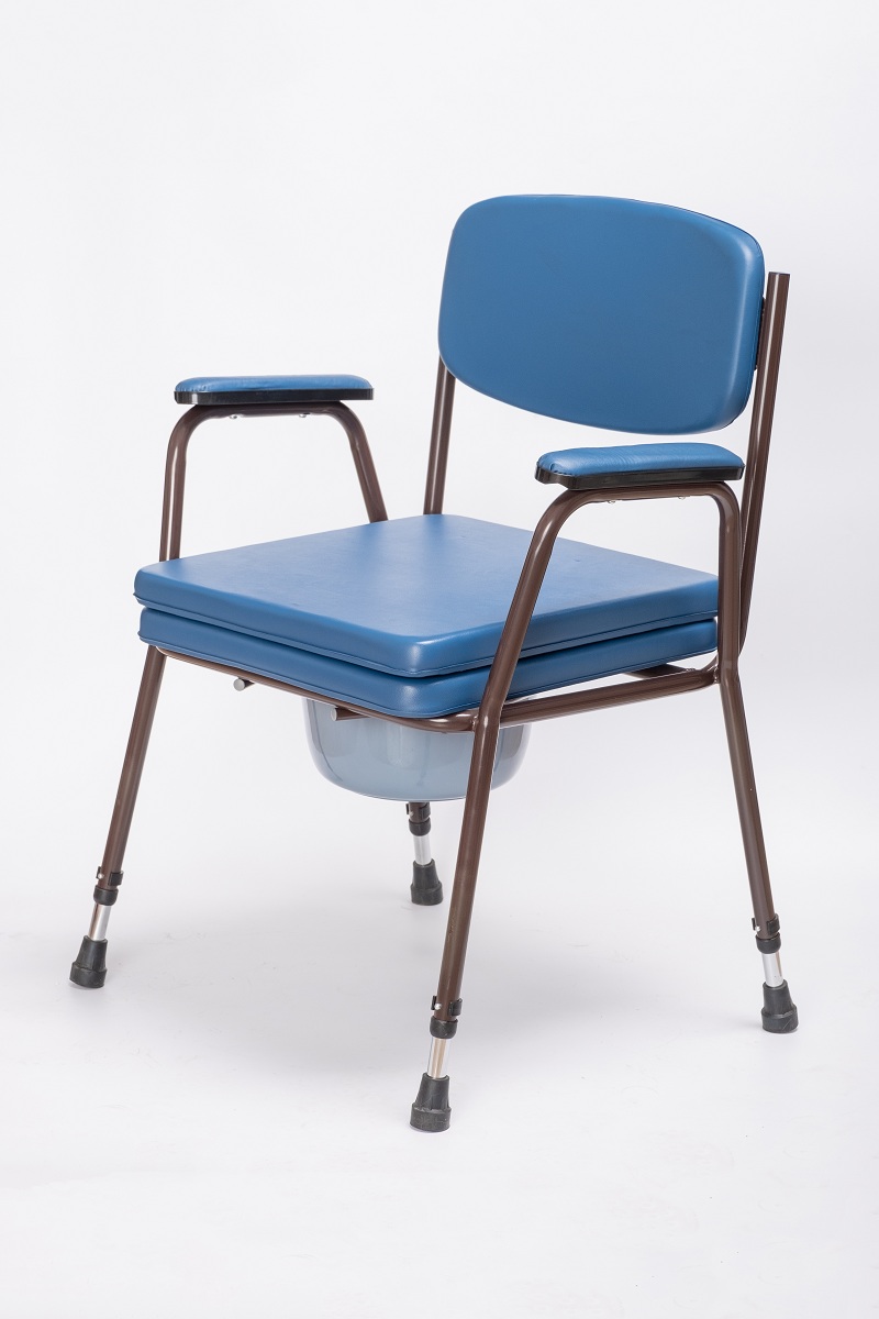 Chaise de commode de chevet, chaise de pot pliante médicale pour adultes, avec godet de commode et gardien de éclaboussures