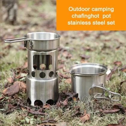 Exceptional Quality Huile De Cuisson Camping Equipment: Charcoal Spit & Wood Burning Stove Set