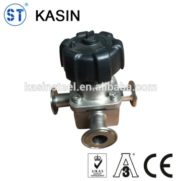 Stainless steel sanitary 3 way diaphragm valve SS316L