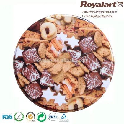 Round shape oreo milk biscuit cookie blue tin box