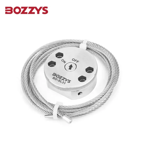 BOZZYS 1.8M Adjustable Stainless Steel Cable Lockout with Self-Locking Function for Industrial Safety