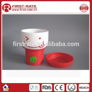 Customized lovely design ceramic cup for kids
