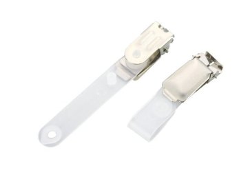 Economy Customized Metal Name Card Holder, Id Badge Holder Clip With Pe Strap 30285