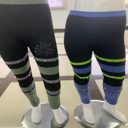 Dollar Mode YLD003 Girls' Athletic Dance Print Slim Leggings - Multiple Colors