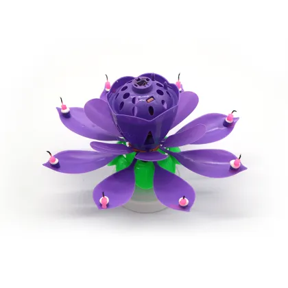 wholesale flower happy Birthday Lotus music rotating Candle