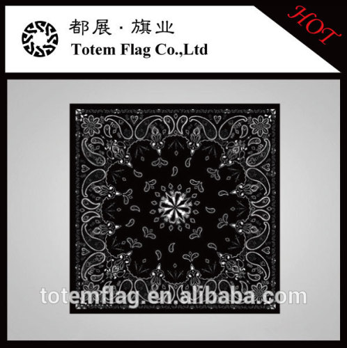 100% Cotton Black Bandana Handkerchief