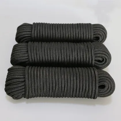 8 mm Black Nylon Diamond Braided Rope/Cord