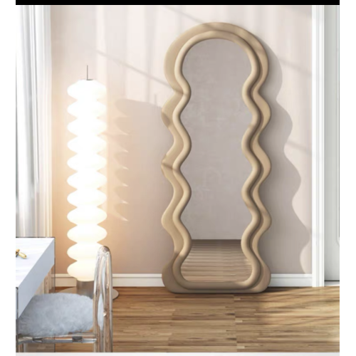 Velvet Wave Arched Full Length Floor Body Mirror
