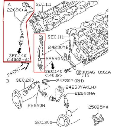 Oxygen Sensor O2 Upstream Downstream for Nissan Maxima & Infiniti
