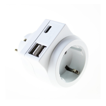 Professional Dual USB and Type-C Universal Power Socket with Child Safety Feature