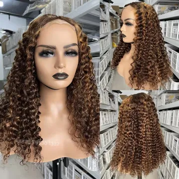 New Hot Sale11A Single Drawn Deep HD Transparent Swiss Lace P4/27 Color Human Hair Wigs Unprocessed Raw indian Hair Closure Wigs