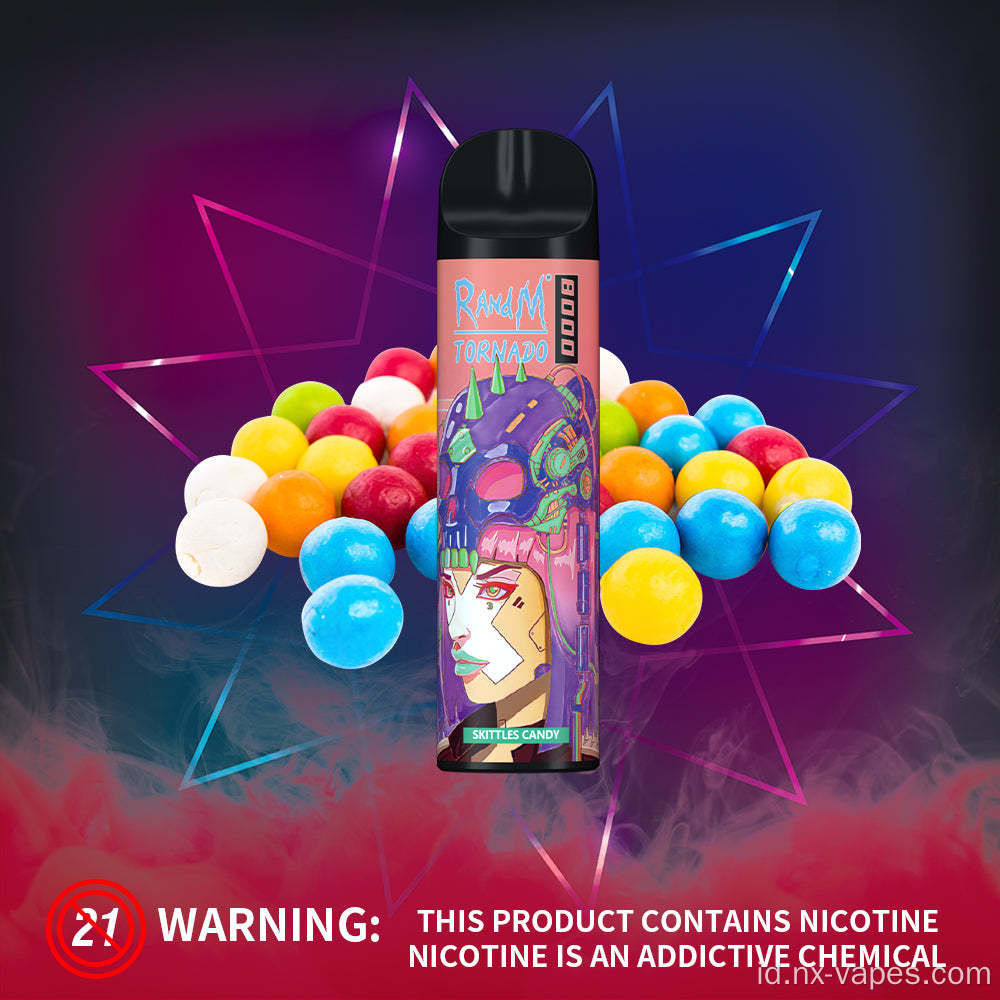 Vape sekali pakai rokok 8000 puff randm tornado