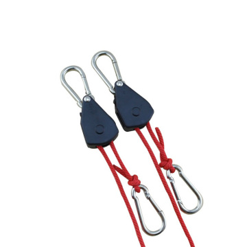 Red Rope Hanger with Ratchet: Ideal for Hydroponics Lighting Reflector Support