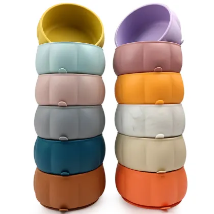 Pumpkin Silicone Suction Bowl Baby-Led Weaning Essential