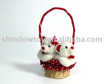 custom wholesale stuffed bears in basket