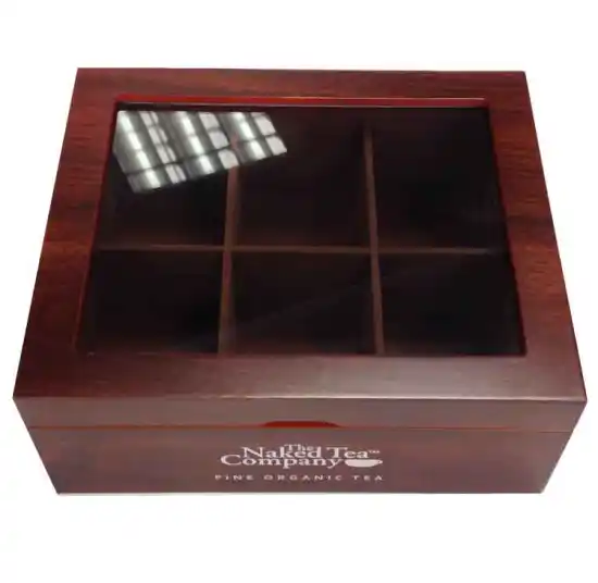 Glossy Wooden Tea Gift Box Packaging Acrylic Window