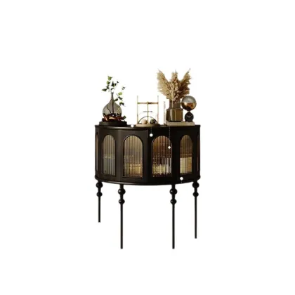 AOMISI CASA French Vintage Solid Wood Bedside Table