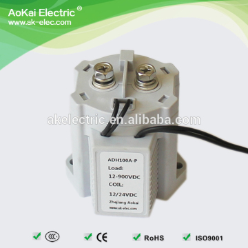 ADH100A-P 12VDC 100A Load 12-900VDC Energy Saving Type 1NO Contact For HV Power Supply System AOKAI High Voltage DC Contactor