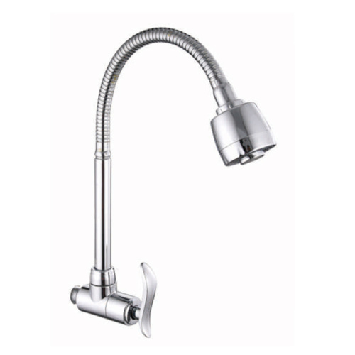 Single Handle Operation Chrome All Metal Body Kitchen Sink Faucet