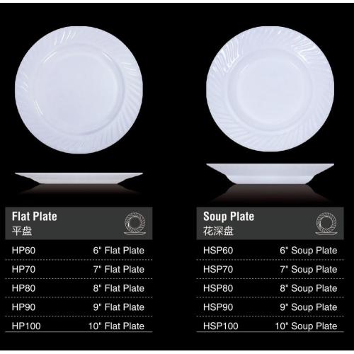 Heat Resistant Glass Plate Opal Glass -8 "Deep