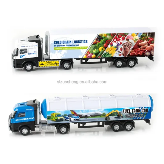 New Arrival 1:60 Scale Christmas Oil Tanker & Cold Chain Truck Transporter - Metal City Car Friction Toy