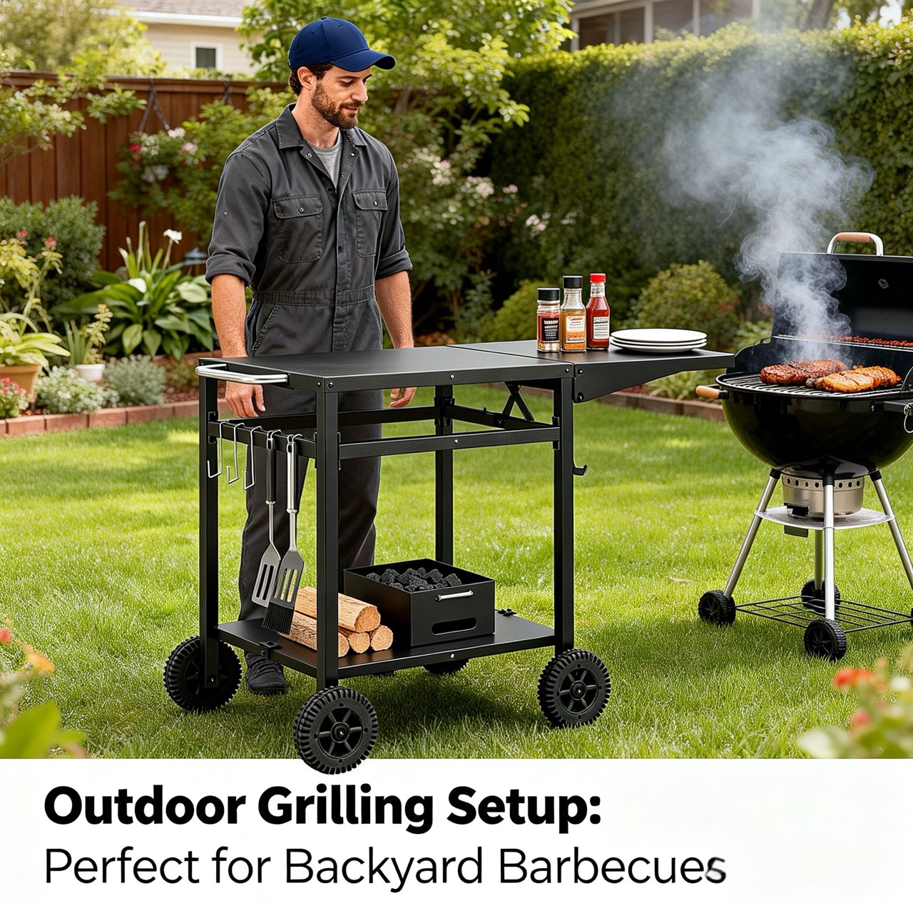 Folding BBQ Cart