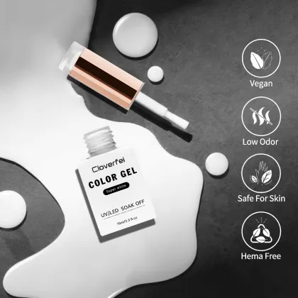 Super Black White Pigmented UV Gel Nail Polish for French Manicure
