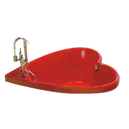Red Heart-shaped Acrylic Bathtub