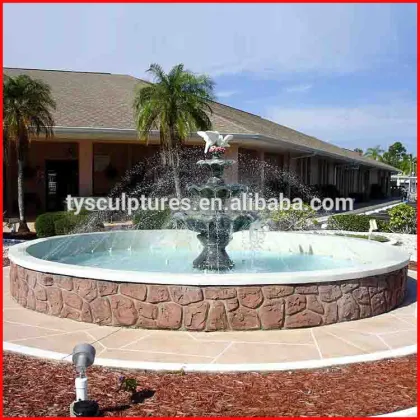 Travertine stone garden ornaments garden decor water fountain