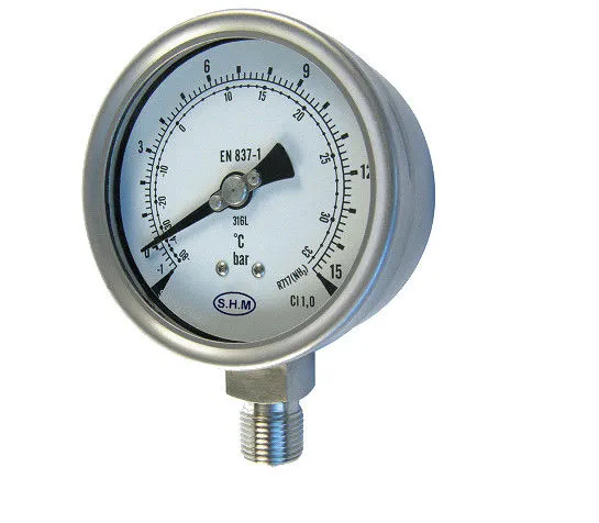 Manometer Pressure Gauge , C-type Accuracy Class Adjustable Ammonia
