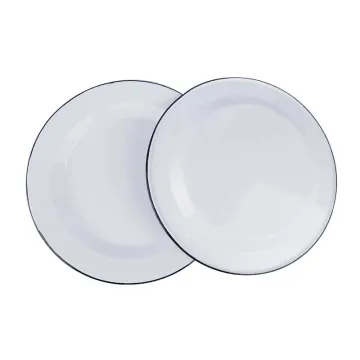 Eco-Friendly Enamel Plate Metal Dinnerware Carbon Steel Tableware 9" Plates