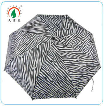 Three Fold Solid Automatic Folding Umbrella Unique Zebra for Lady