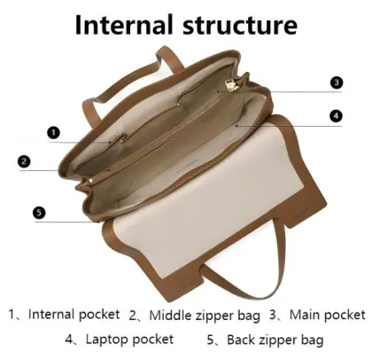 Genuine Leather Laptop Tote Bag for Women