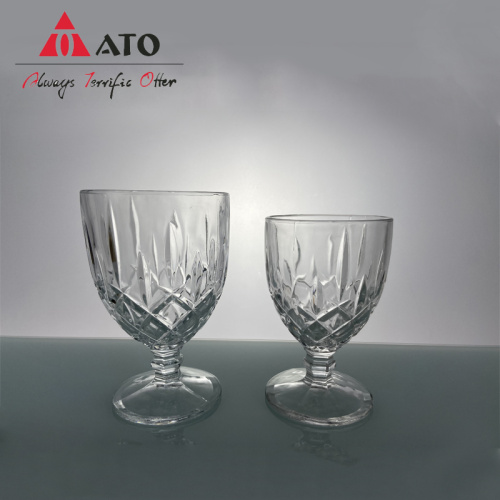 ATO embossed vintage pressed goblet wine glass goblets