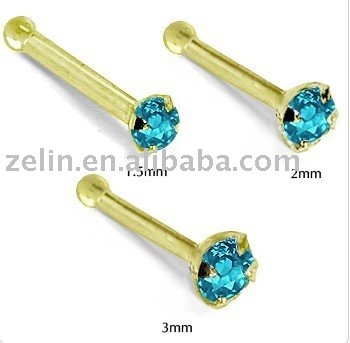 gold curved nose bone piercing jewelry