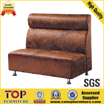 Restaurant Steel Leg Fabric Dining Sofa