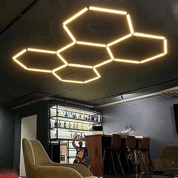 DIY High Lightness Hexagonal Garage Lamp - Car Workshop Honeycomb Geometric LED Light