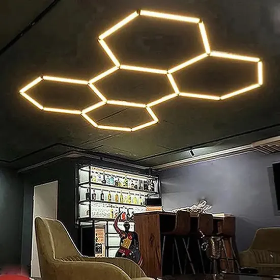 DIY High Lightness Hexagonal Garage Lamp - Car Workshop Honeycomb Geometric LED Light