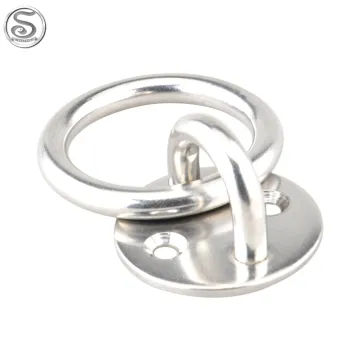 Stainless Steel Round Pad Eye Plate with Ring for Ceiling & Wall Mount - Yoga Hammock Swing Hook