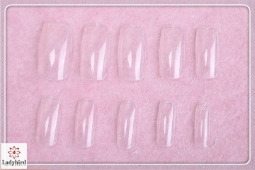 white clear color French fake nails for mail extension