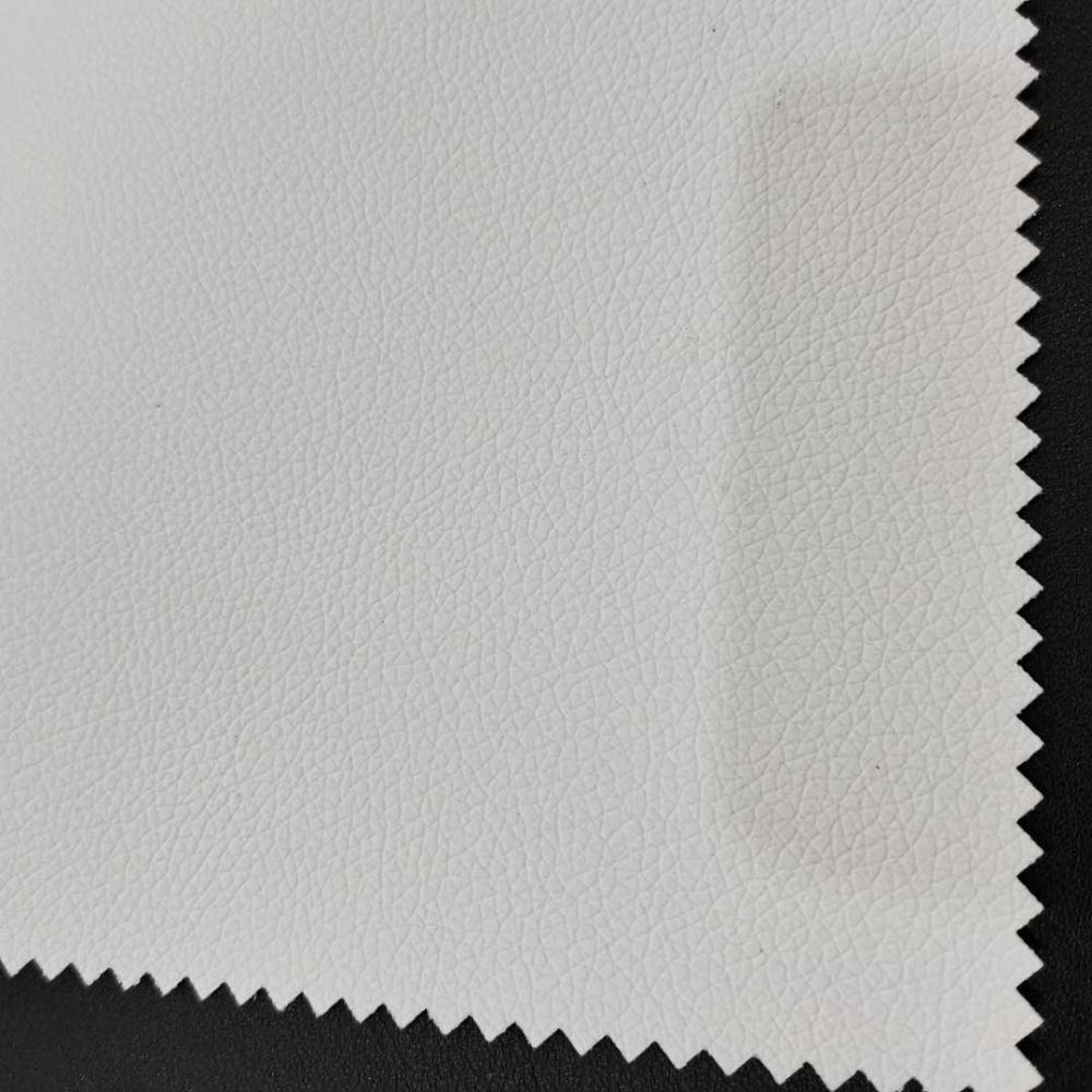 Pure White Lychee Lines Pvc Leather