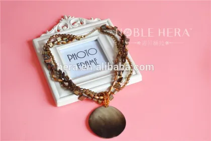 Chinese fashion candy colors coin necklace pendants