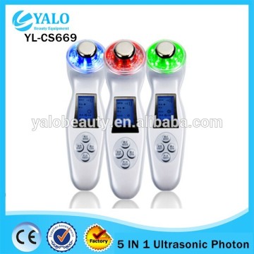 YL-CS669 5 in 1 skin renewal ultrasound photon ion vibrating massager