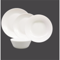 White Opal Glass Tableware Dinner Set 24 PCS