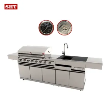 Commercial Outdoor Kitchen Island Garden Large Gas Kebab Grill