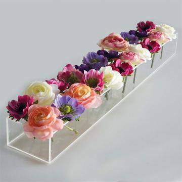 Long Rectangular Acrylic Flower Box For 24 Roses