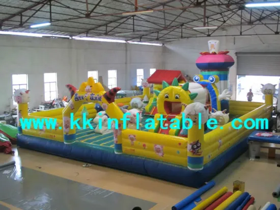 cartoon inflatable tramopline playground/inflatable amusement park for sale
