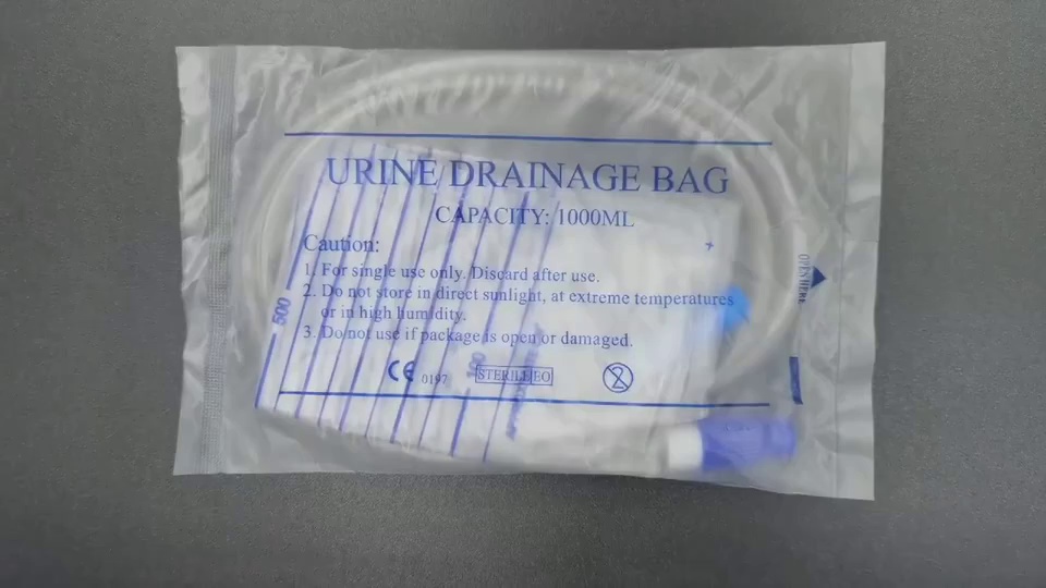 Disposable Adult Medical Plastic Portable Urine Urinary Collection Drainage Bag 2000 ml with Pull-Push Valve