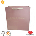 Bolsa de embalagem de papel de papel impresso rosa brilhante